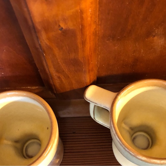 Frankoma Pottery 26LC Light Brown Yellow Beige Cup Goblet Set of 2 VTG MINT 4”H - Picture 9 of 9